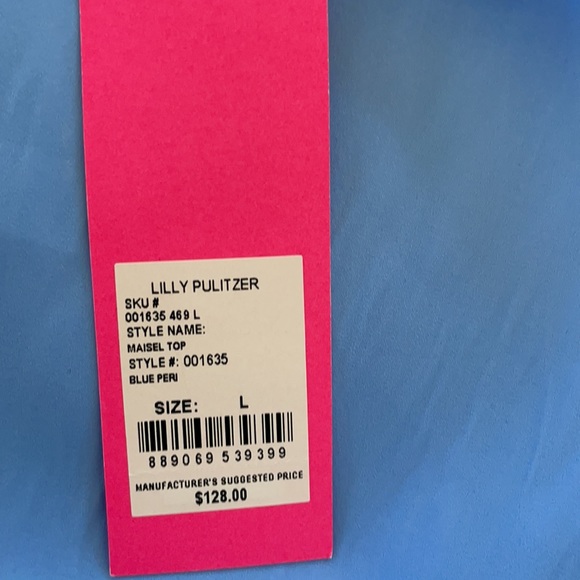 NWOT Gorgeous Lilly Pulitzer Maisel Top Blue Peri Color Large - Picture 6 of 9